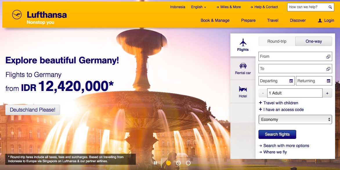Lufthansa Booking Website
