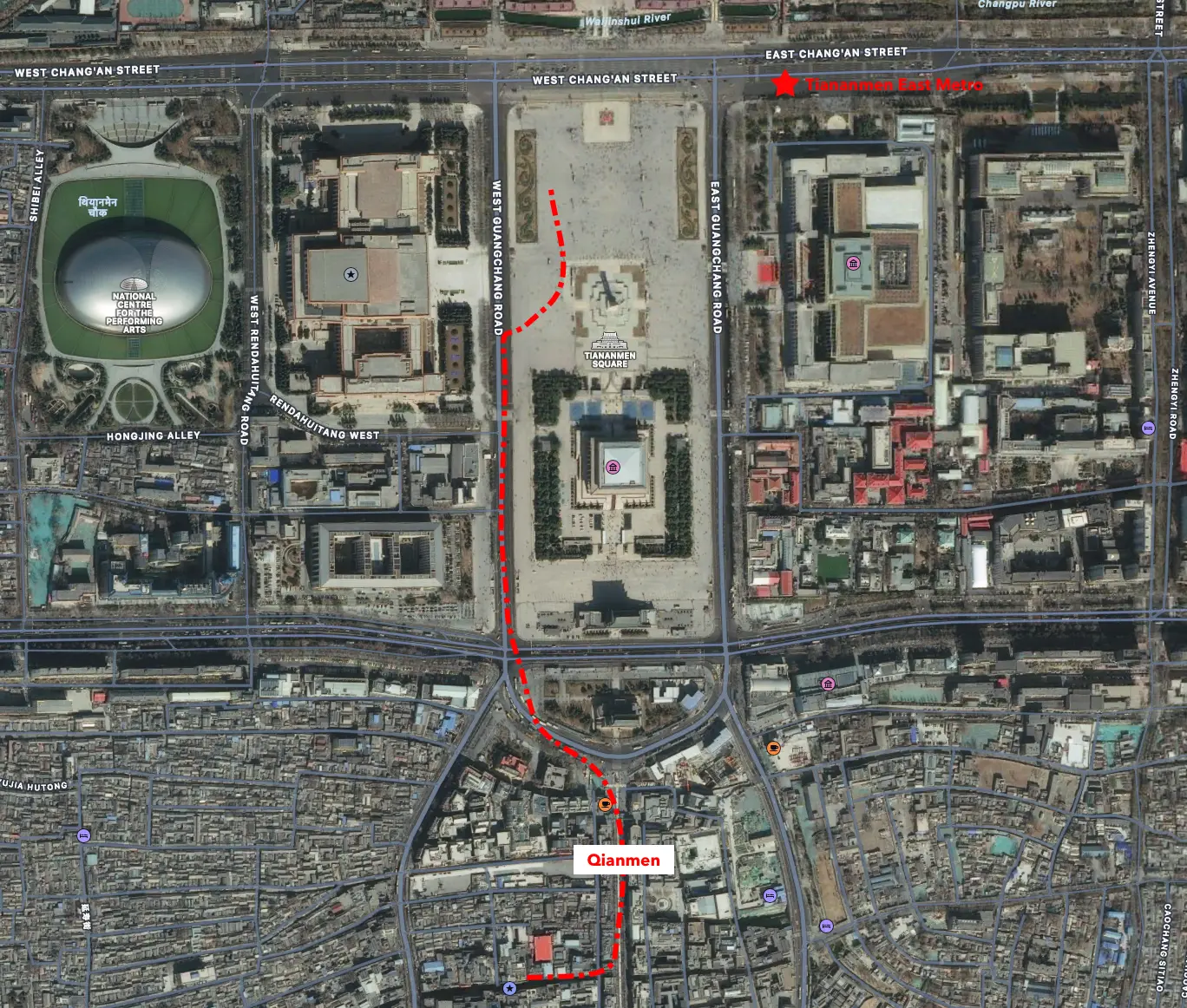 Tiananmen Walking Map