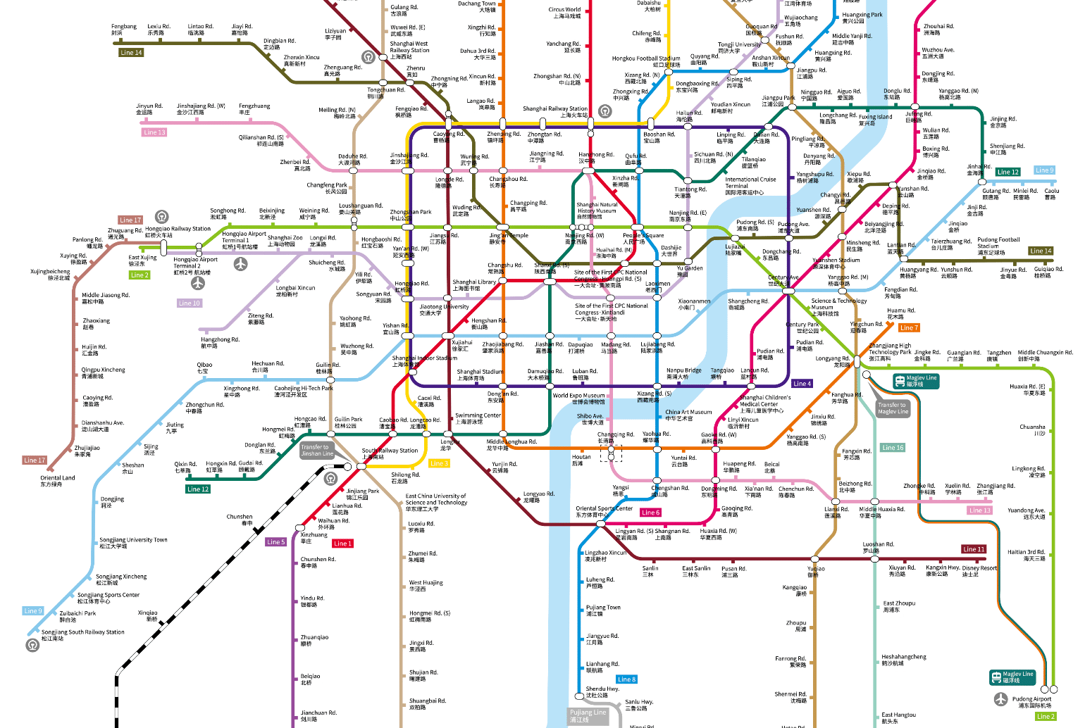 Peta Jaringan Metro Shanghai
