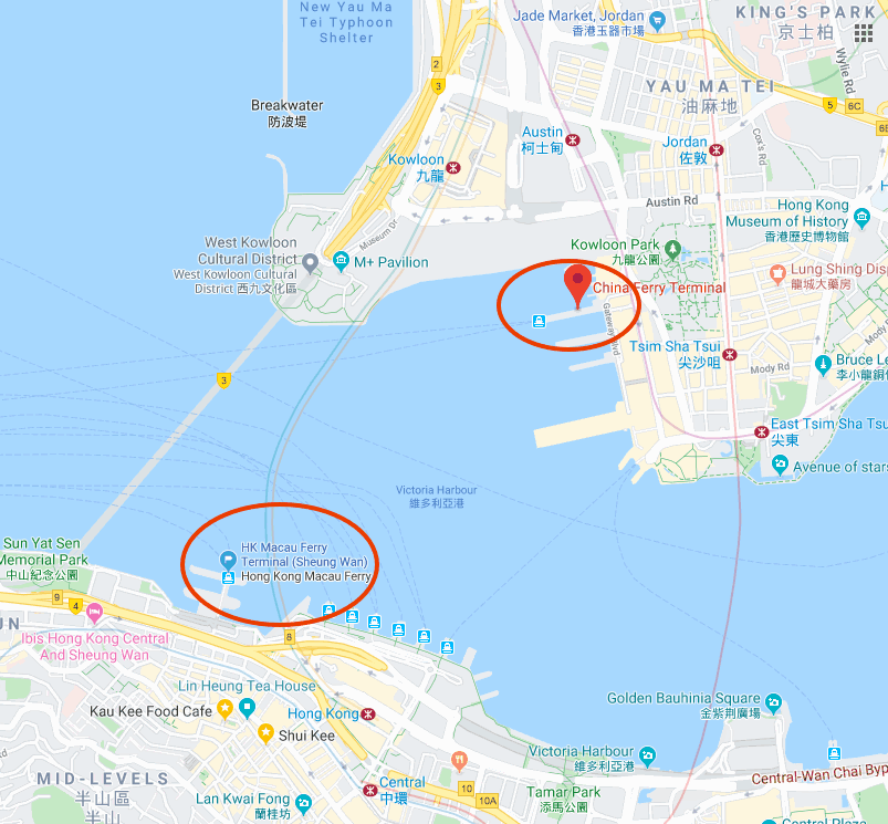 Peta Lokasi China Ferry Hong Kong 