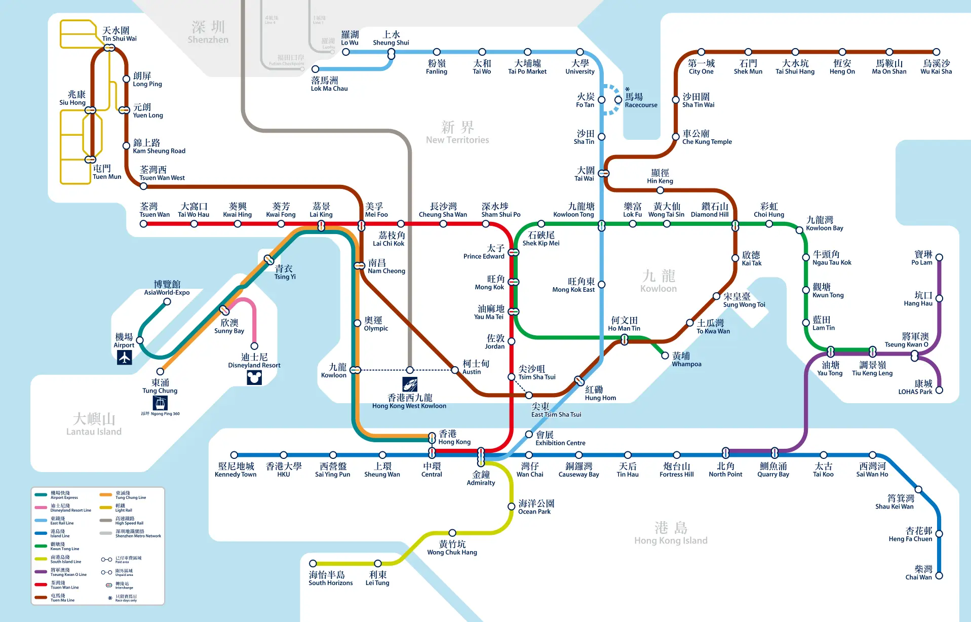 HK MTR Map Edisi 2023, East Rail tersambung sampai Admiralty