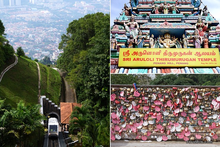 Penang Tram, Sri Aruloli Hindu Temple dan Love Lock di Penang Hill