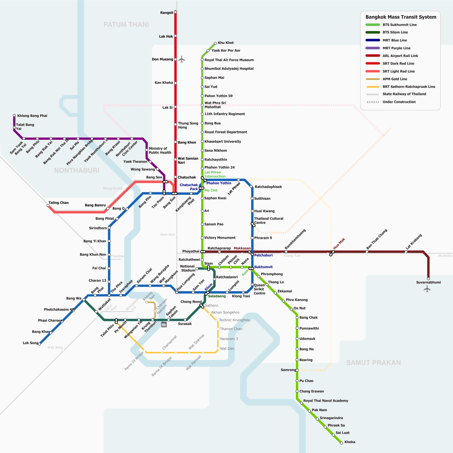Peta Jaringan Kereta Bangkok